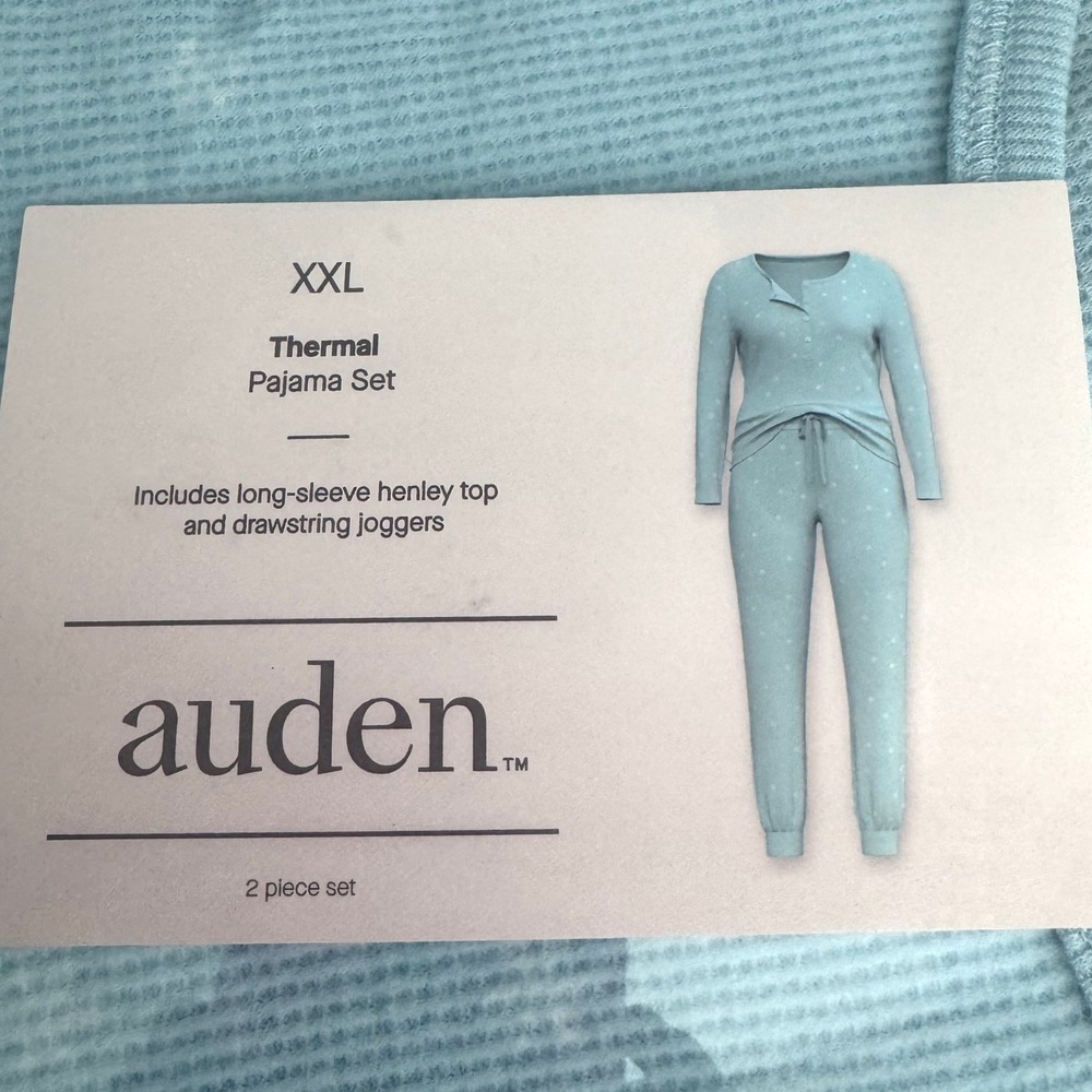 Target auden Women's Thermal L/S Henley Top & Jogger‎ Pant PJ Set XXL NWT - Picture 3 of 6